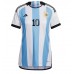 Argentina Lionel Messi #10 Replika Hemmatröja Damer VM 2022 Kortärmad